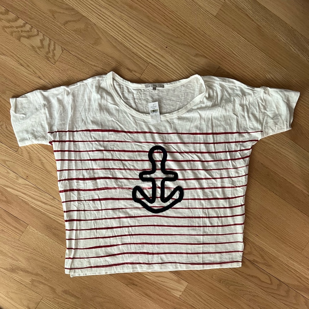 NWT Gap Women’s Striped Nautical Anchor Tee